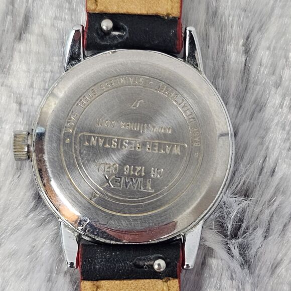 Timex Indiglo Watch Men Silver Stainless Steel WR Black Leather Battery Light 12 - Picture 4 of 9